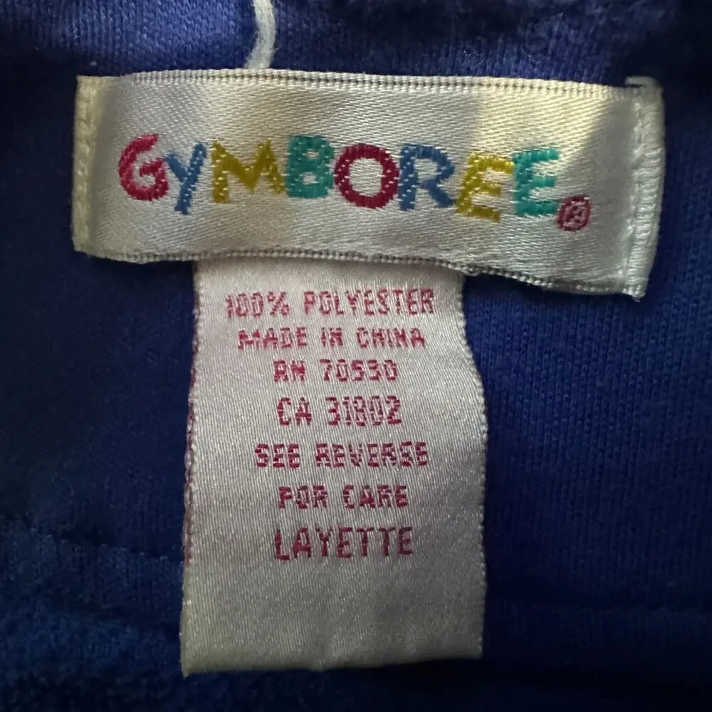 Vintage Gymboree Layette Rainbow Tag Fleece Romper Blue Bear Newborn